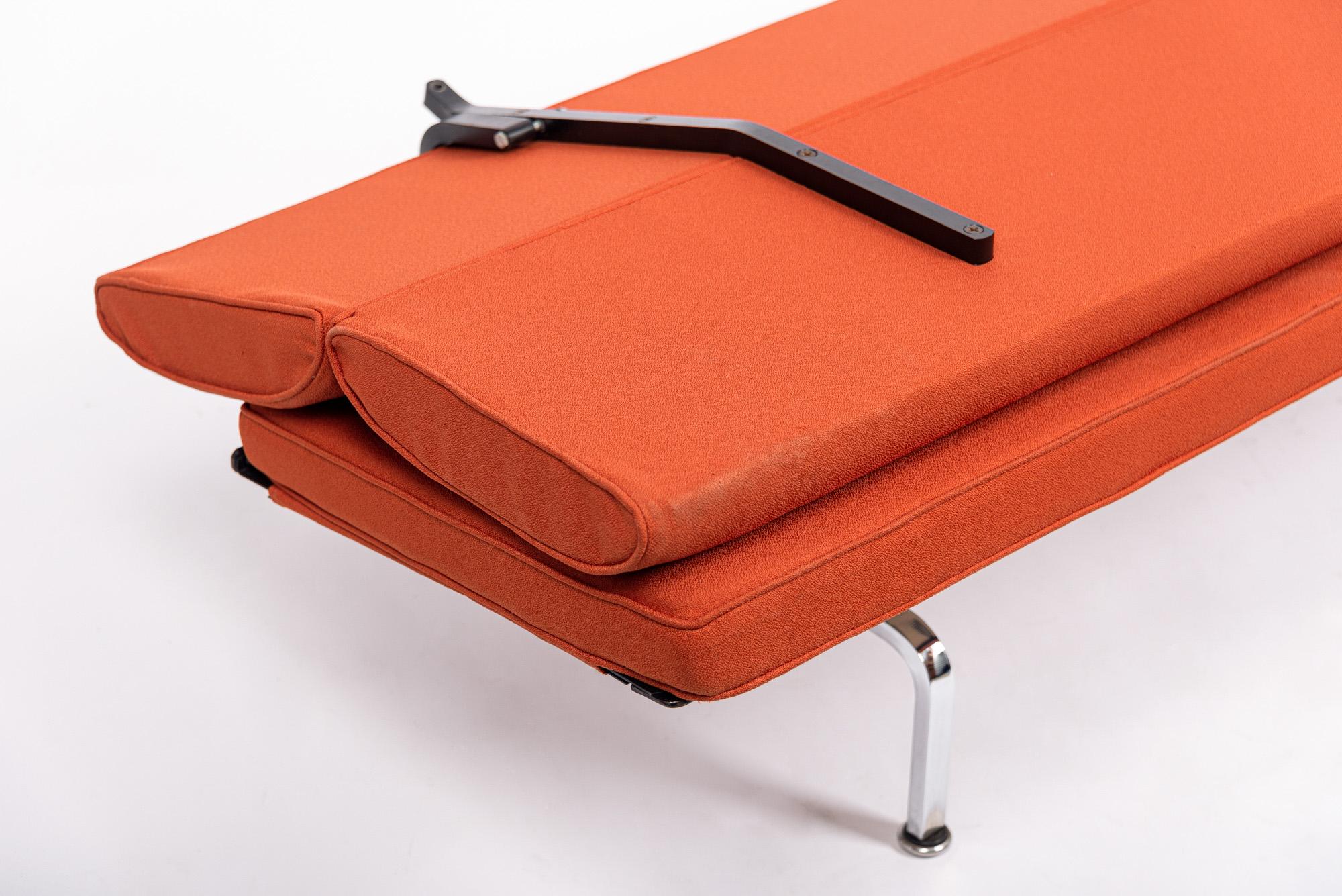 Steel 1970s Midcentury Orange Sofa Compact by Charles & Ray Eames for Herman Miller