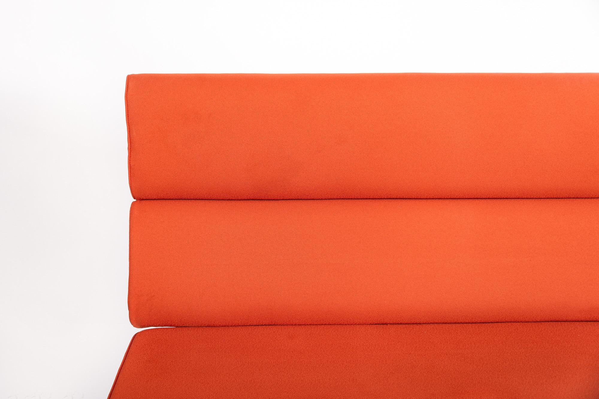1970s Midcentury Orange Sofa Compact by Charles & Ray Eames for Herman Miller 1