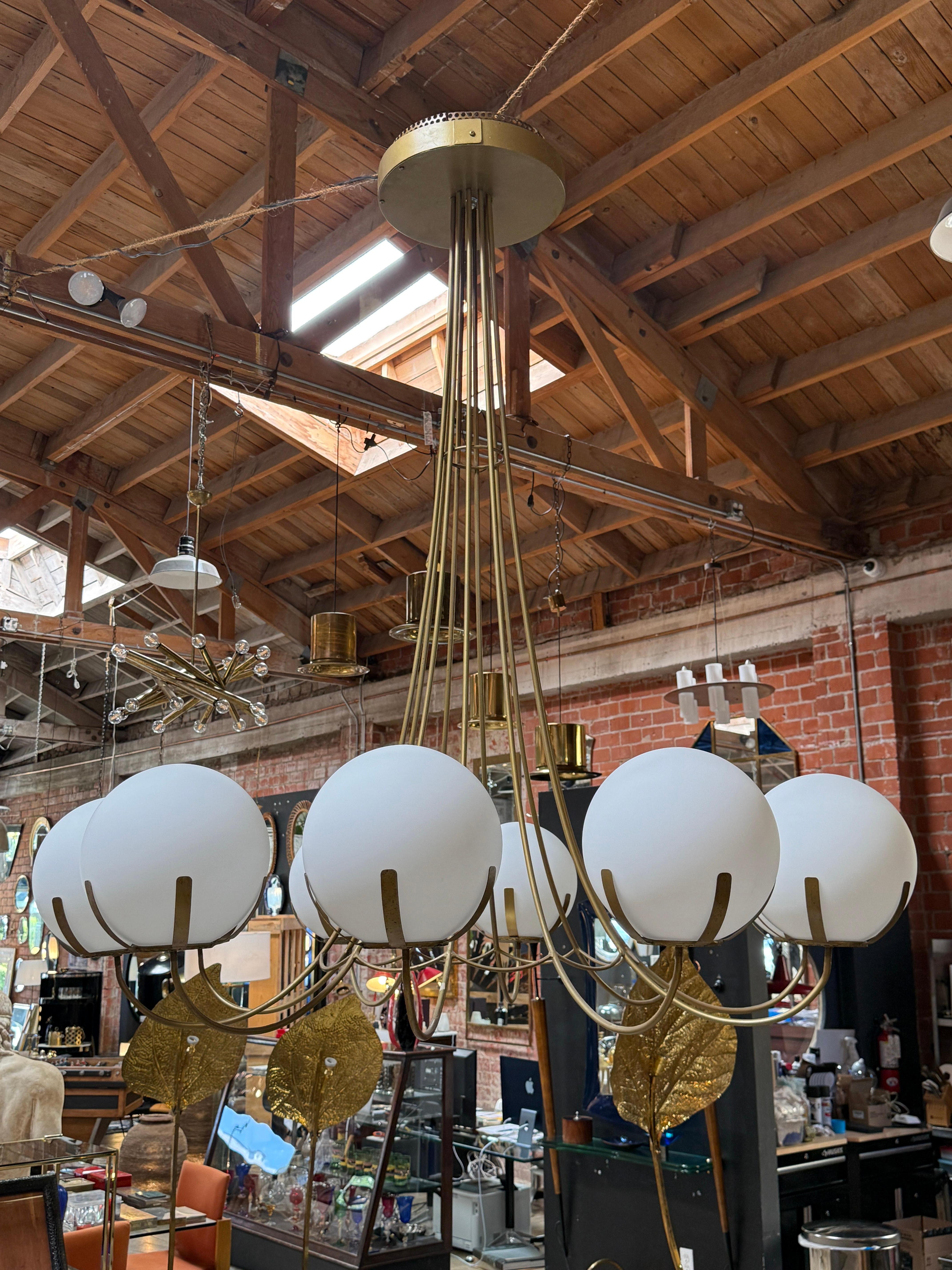 italien 1970 Mid Century Oversize Italian Chandelier en vente