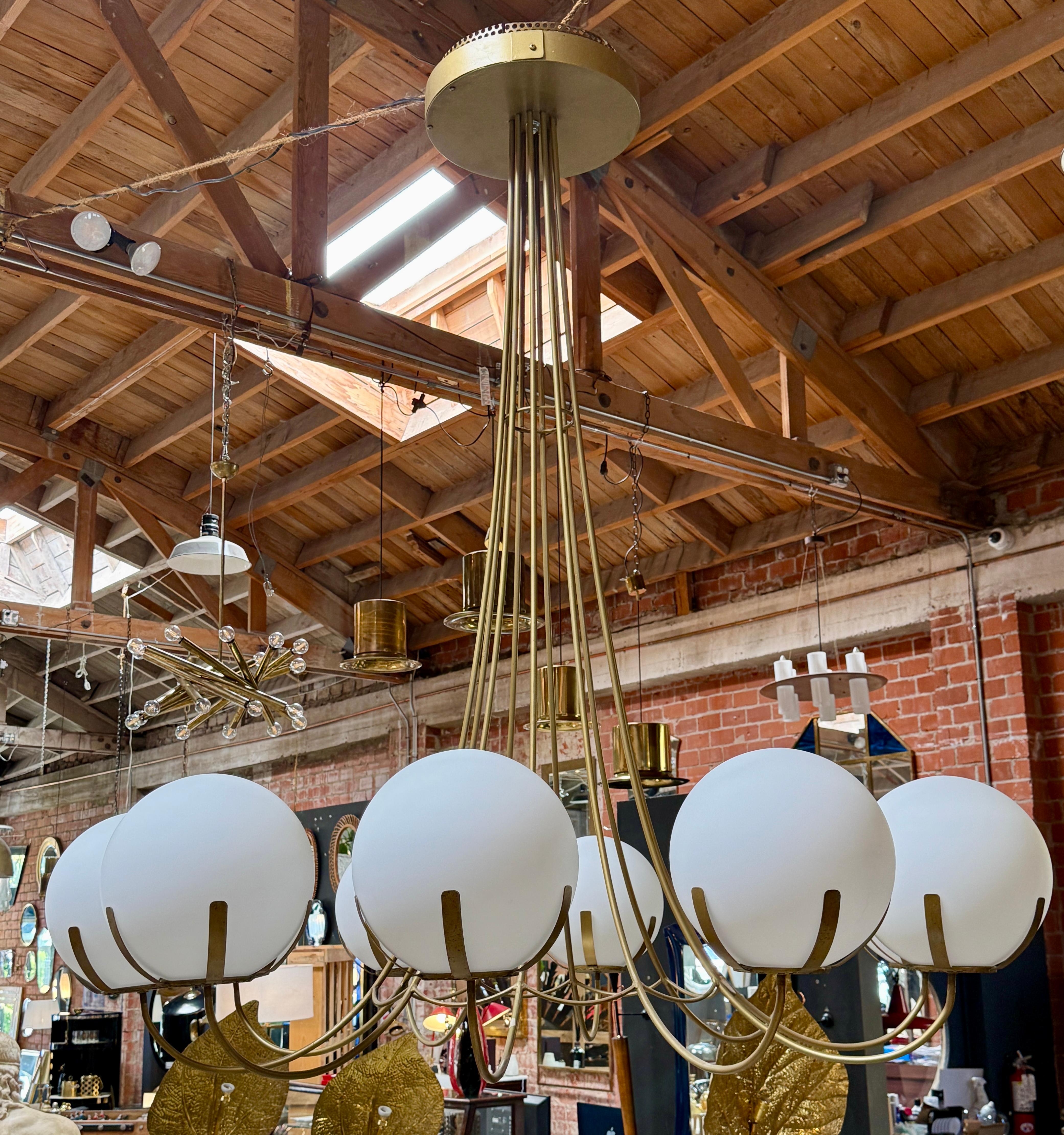 Dépoli 1970 Mid Century Oversize Italian Chandelier en vente