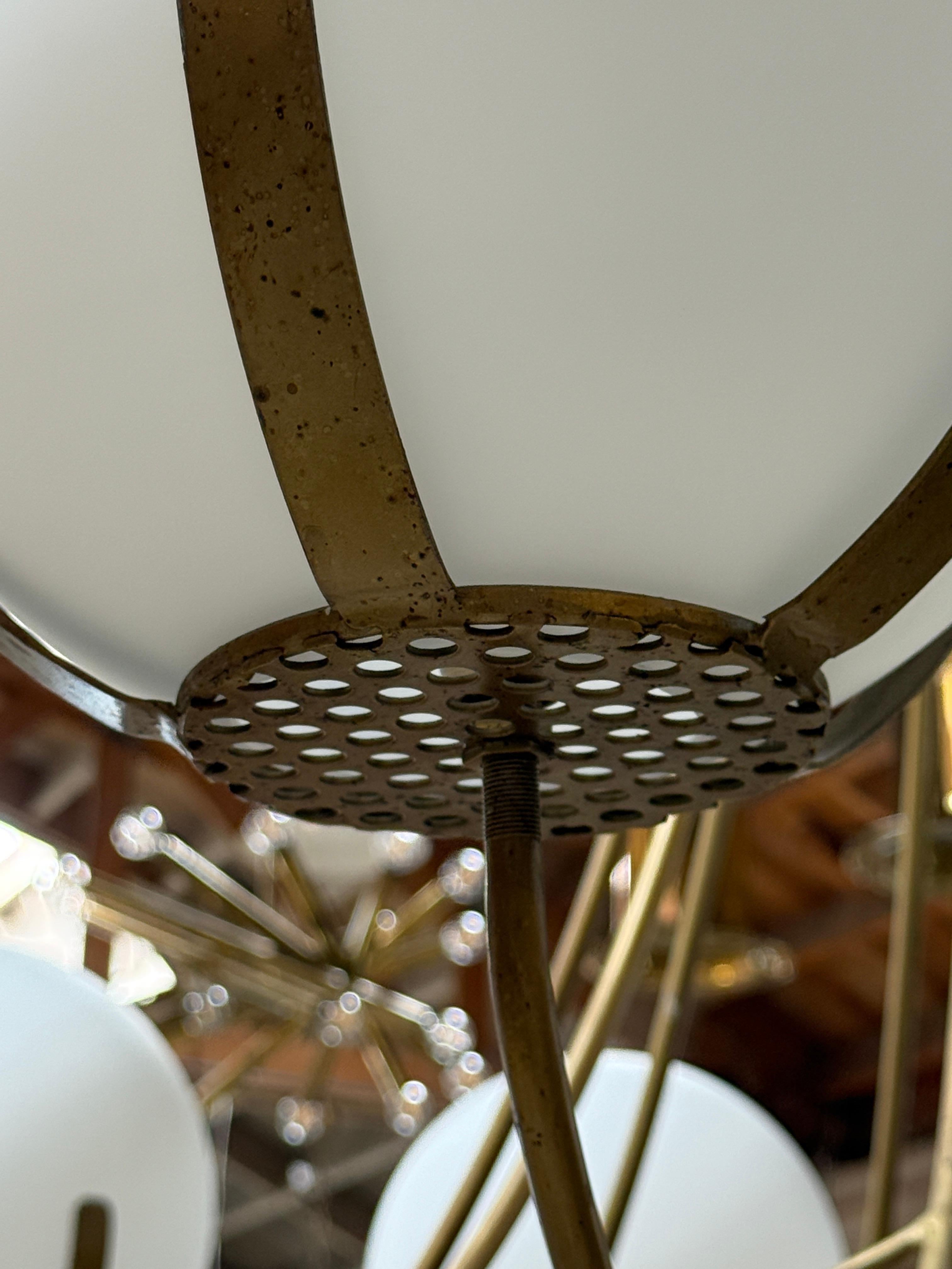 1970 Mid Century Oversize Italian Chandelier en vente 1