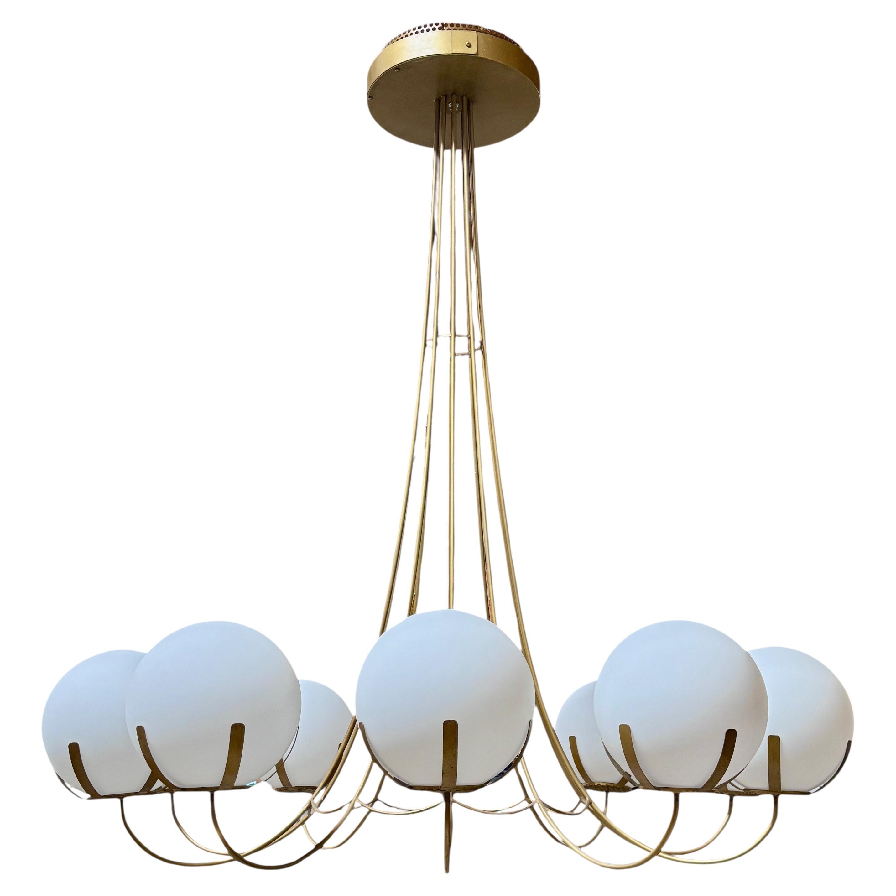 1970 Mid Century Oversize Italian Chandelier en vente