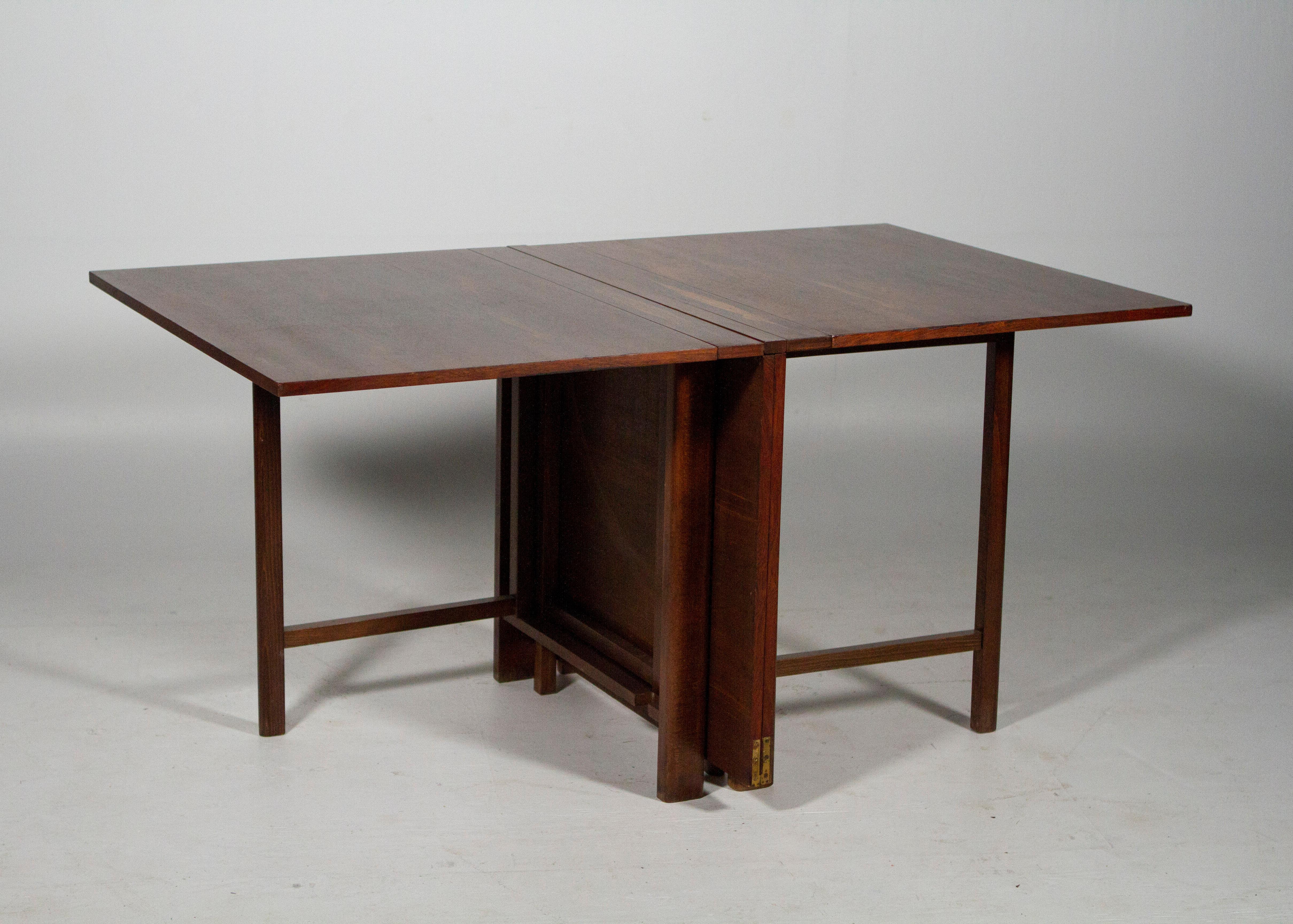 1970s Midcentury Rosewood Gateleg Dining Table after Bruno Mathsson's 