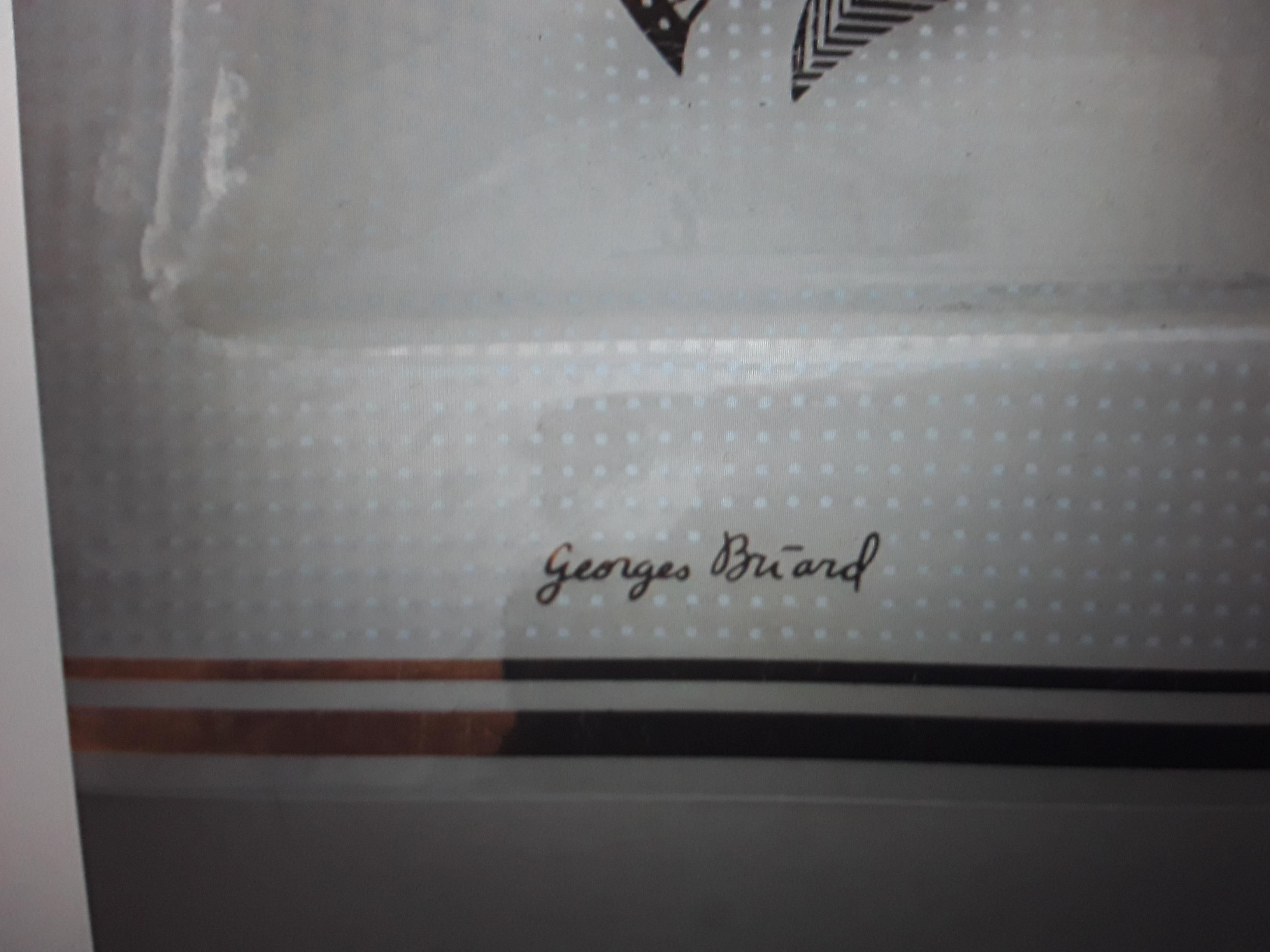 1970er Jahre Mid Century signiert Georges Briard dekoriert Keramik/Porzellan Serviertablett im Angebot 1