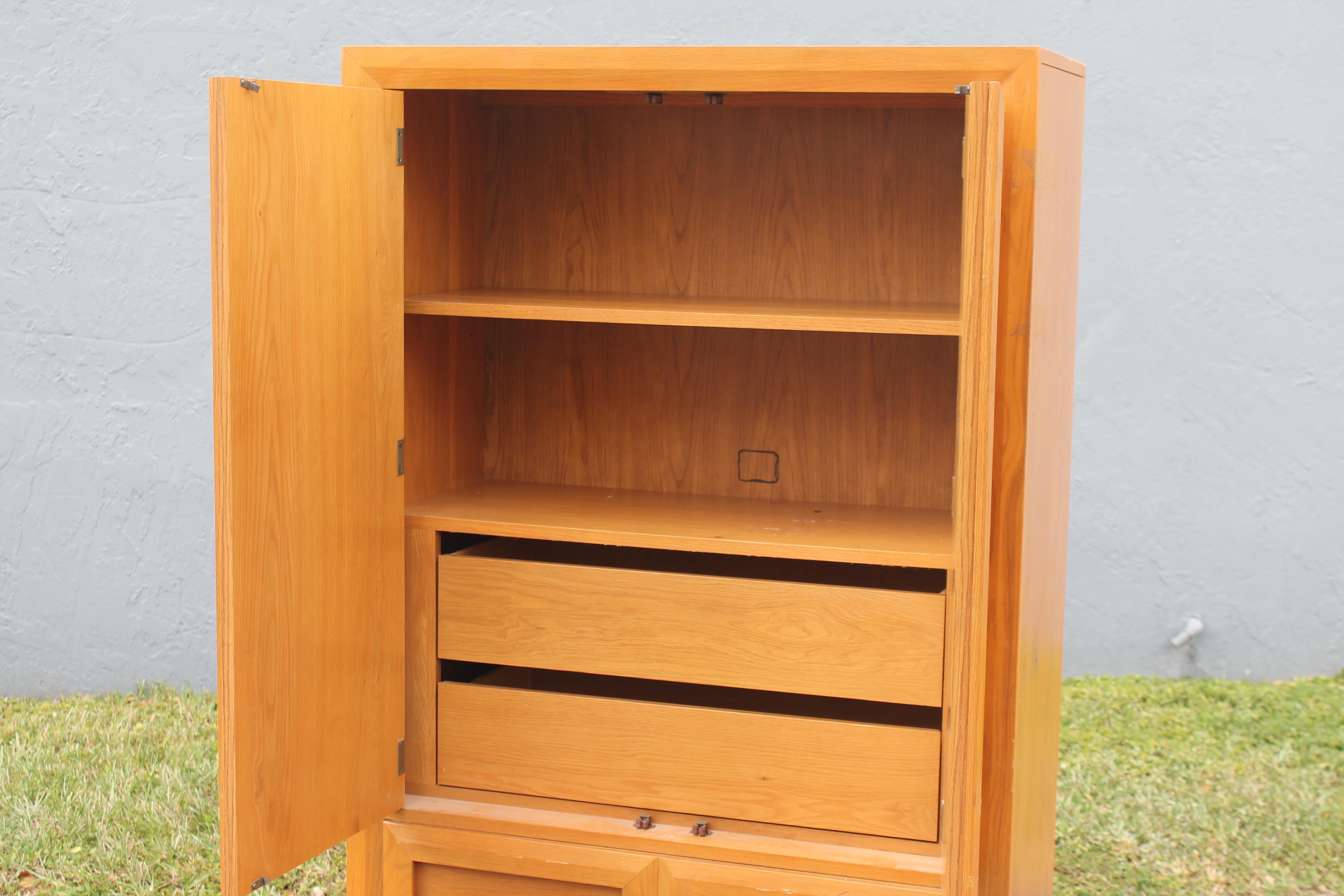 Mid-Century Modern 1970's Mid Century Storage Cabinet - Medium Tone Brown by Thomasville For Sale