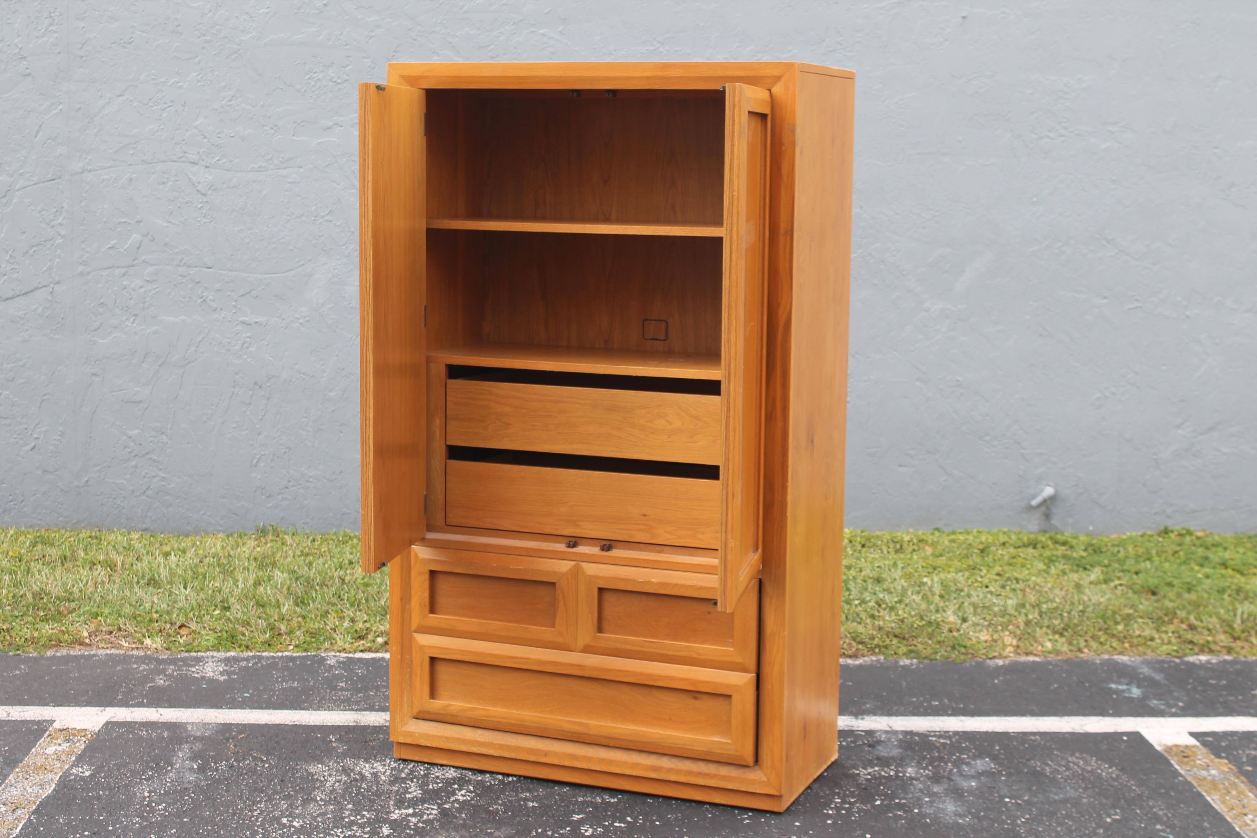 North American 1970's Mid Century Storage Cabinet - Medium Tone Brown by Thomasville For Sale