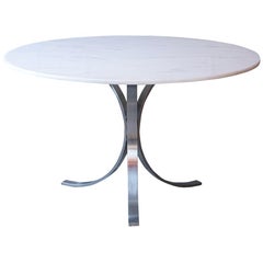 1970s Midcentury Style Chrome Pedestal Table