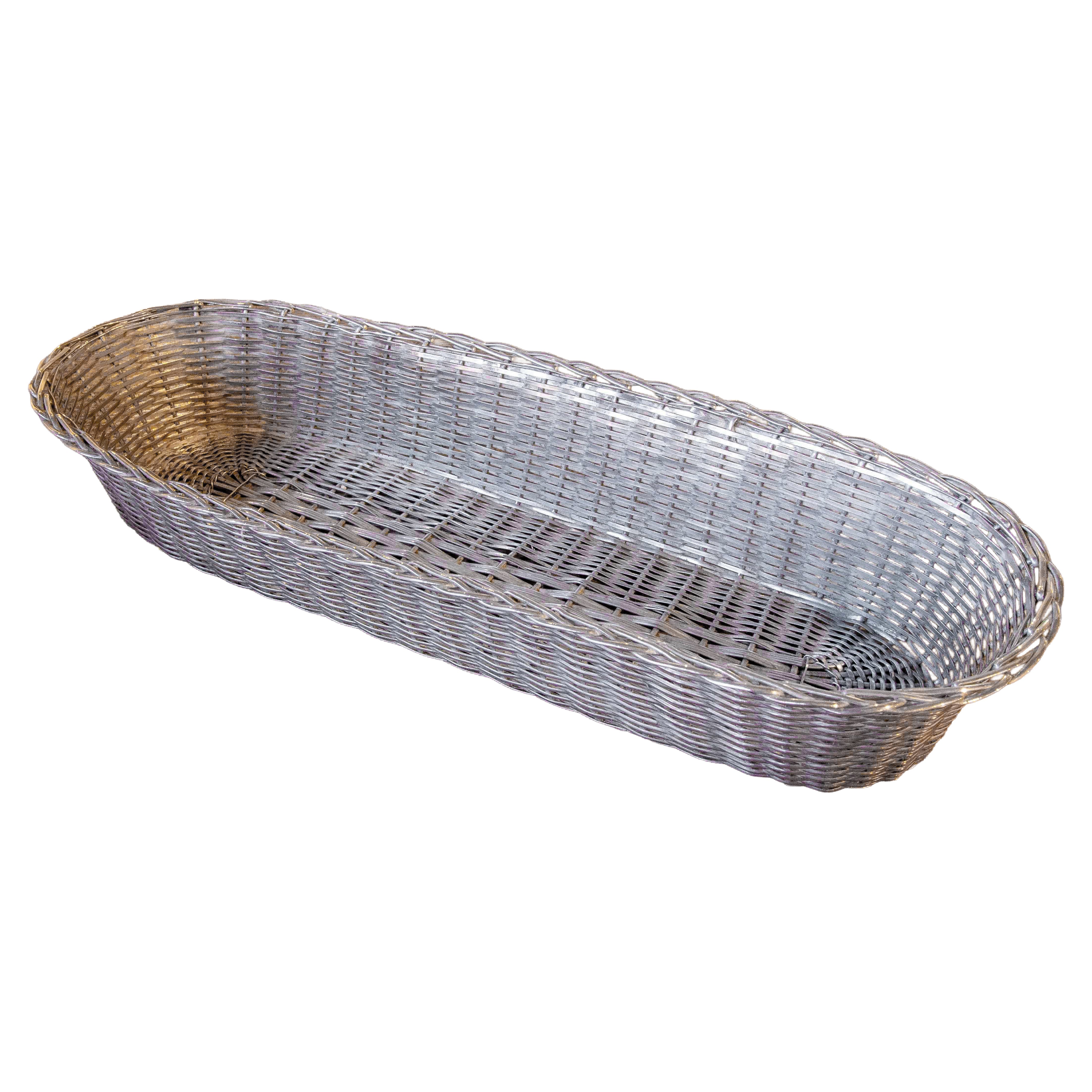 1970s Mid-Century Style Oval Centerpiece in Braided Metal For Sale