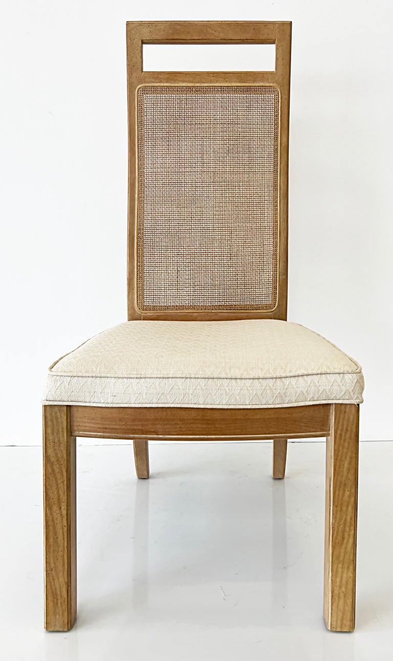 Mid-Century Modern 1970s Mid Century Tall Cane Back Dining Chairs by Stanley, Set of 6 For Sale