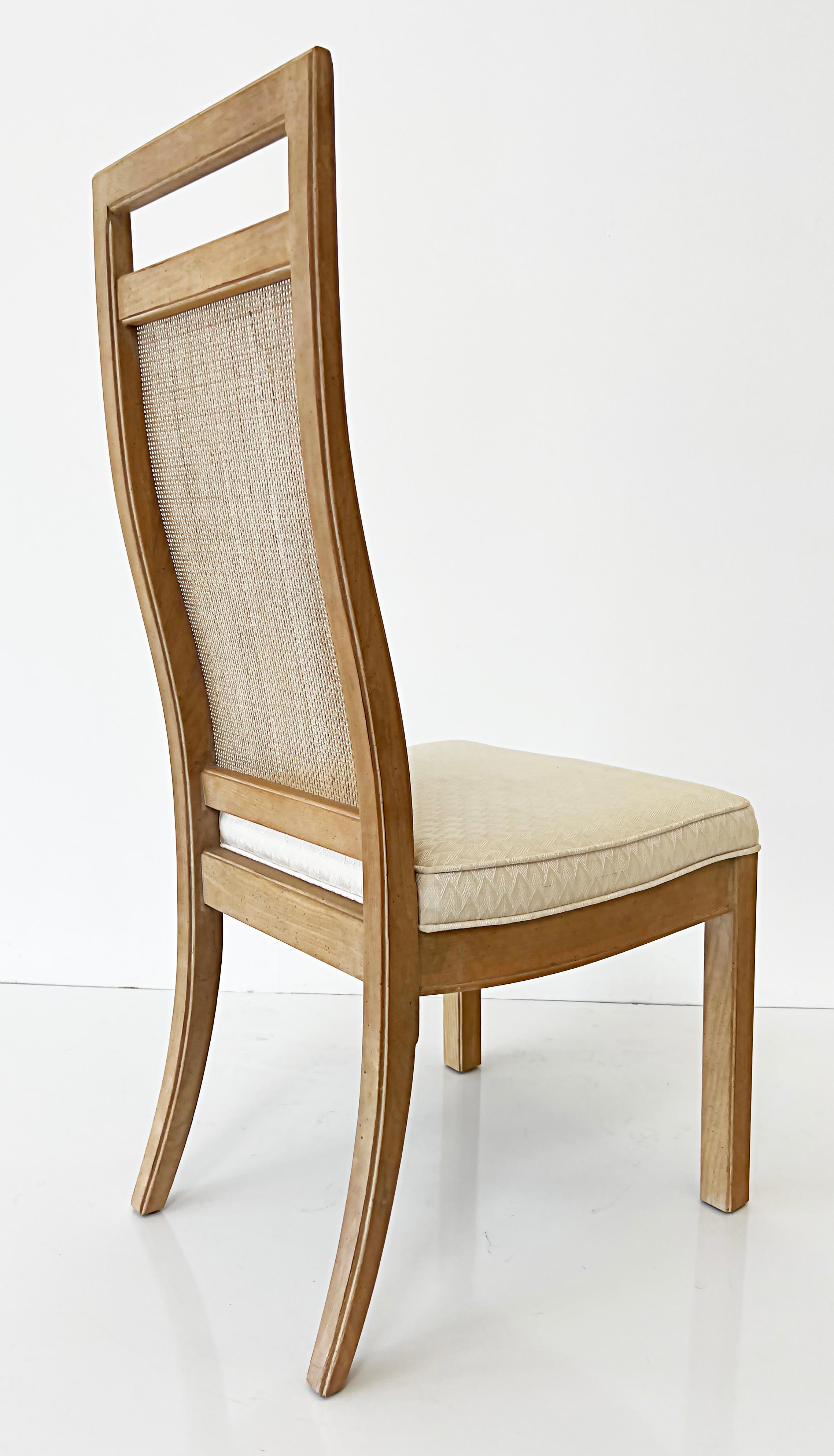 1970s Mid Century Tall Cane Back Dining Chairs by Stanley, Set of 6 In Good Condition In Miami, FL