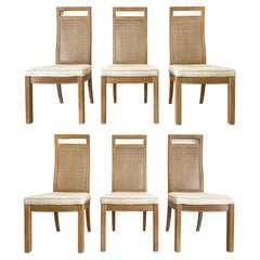 1970s Mid Century Tall Cane Back Dining Chairs by Stanley, Set of 6