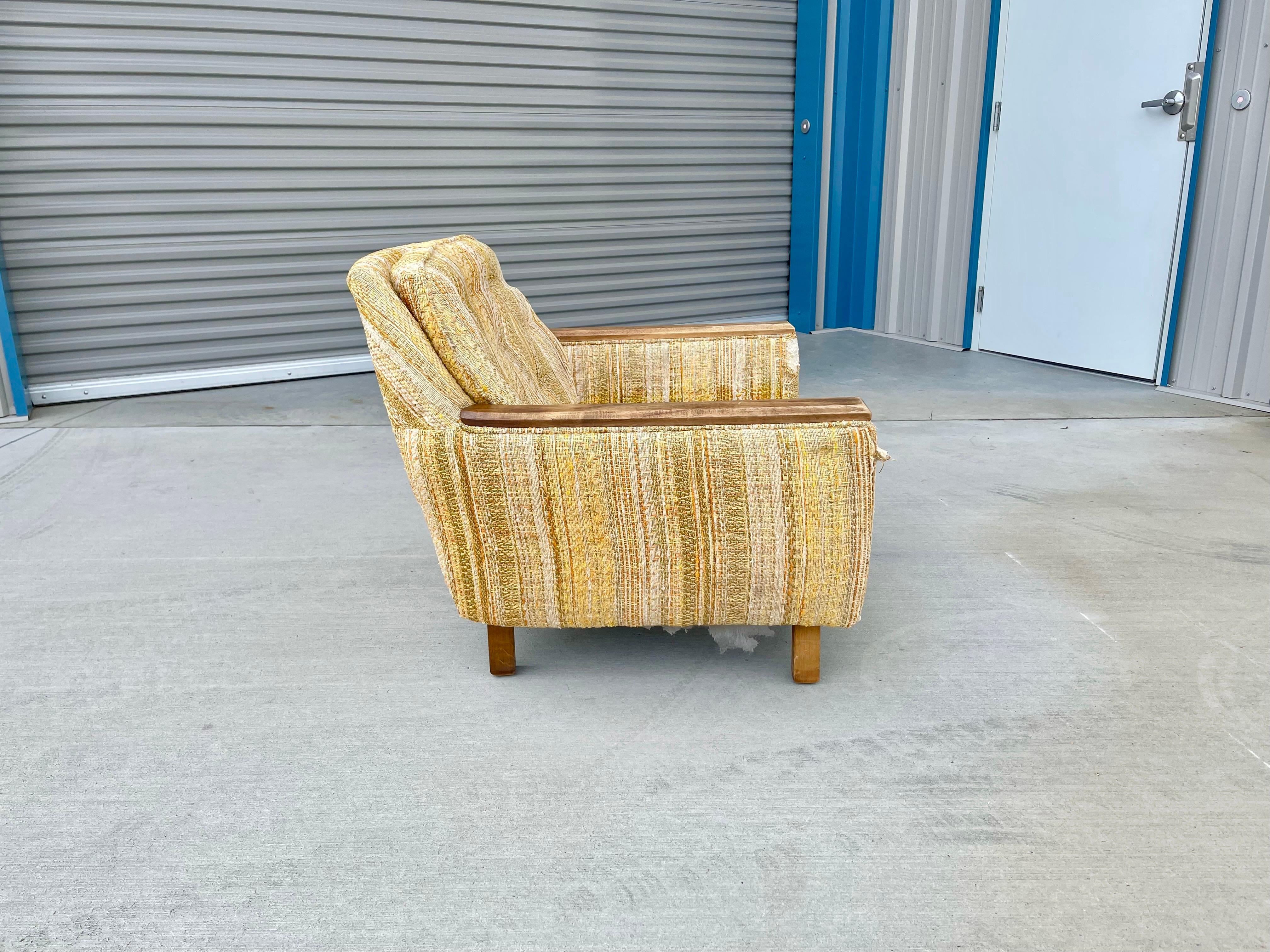 Mid-Century Modern 1970s Mid Century Walnut Armchair For Sale