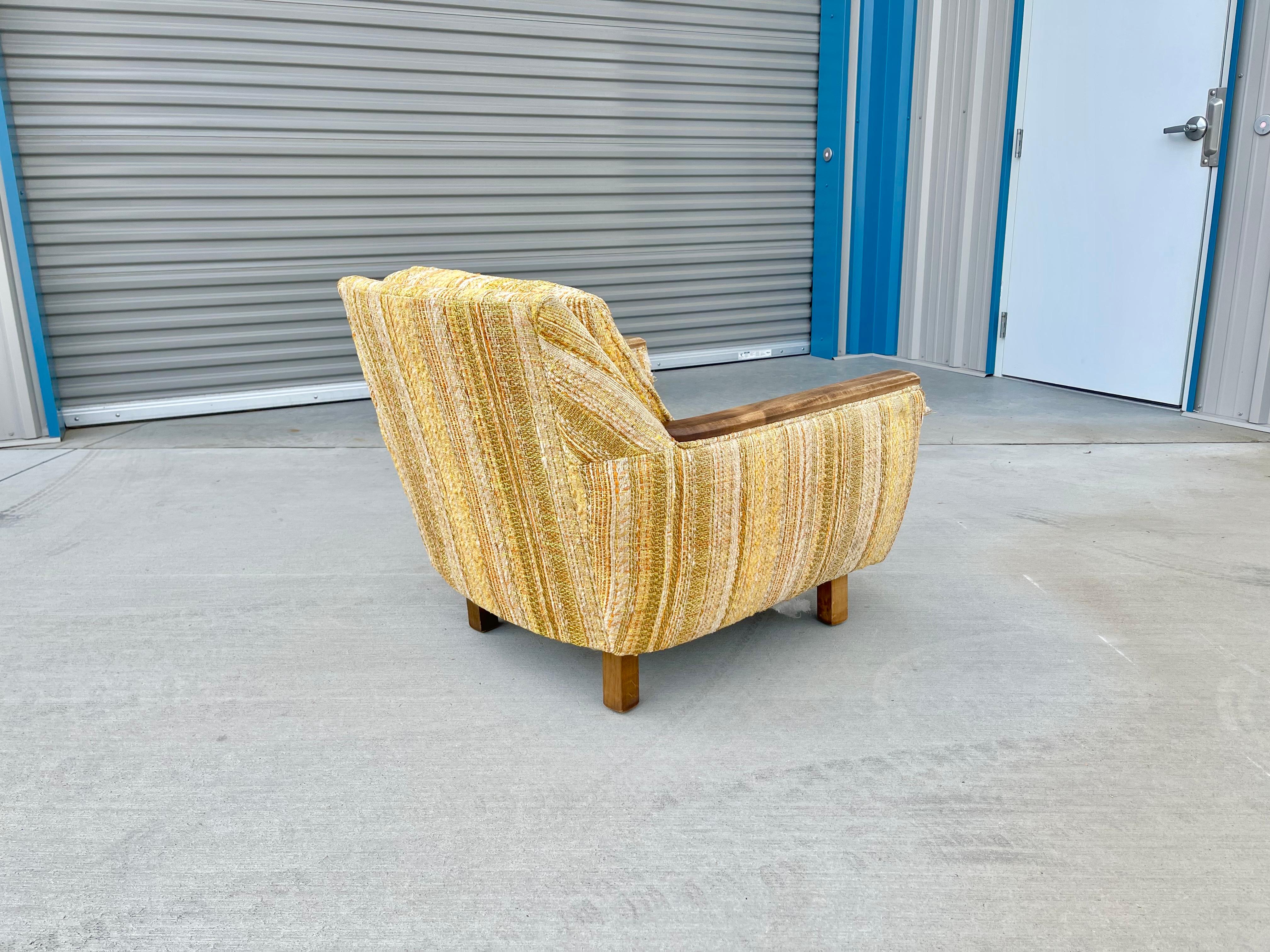 American 1970s Mid Century Walnut Armchair For Sale