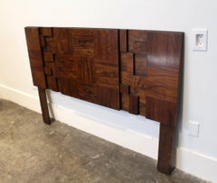 1970s Midcentury Brutalist Full Queen Headboard by Lane Furniture