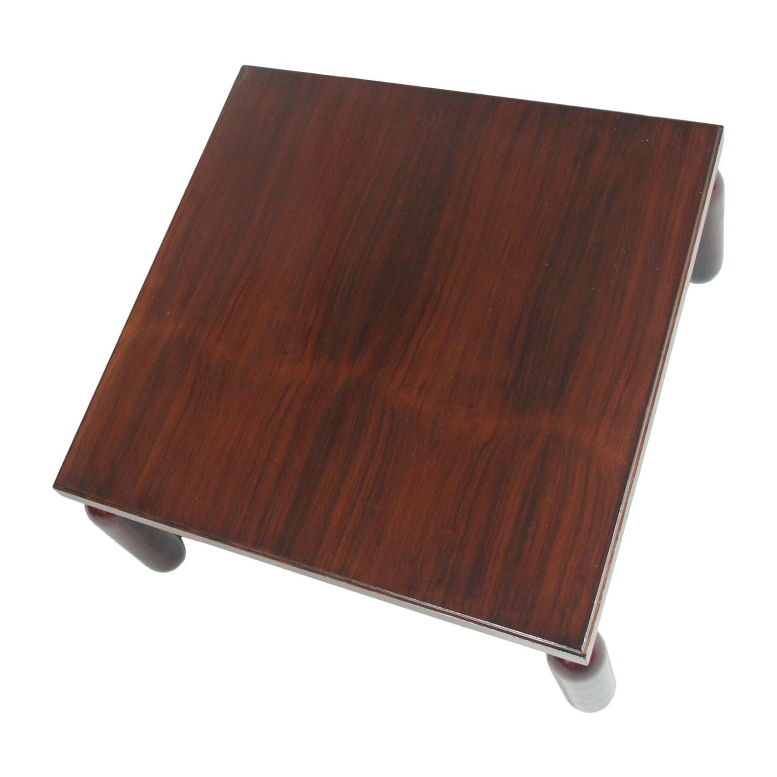 Italian 1970s Midcentury Coffee Center Table, Afra & Tobia Scarpa Style, Wax-Polished For Sale
