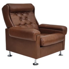 Used 1970s, midcentury Danish leather loungechair, original condition