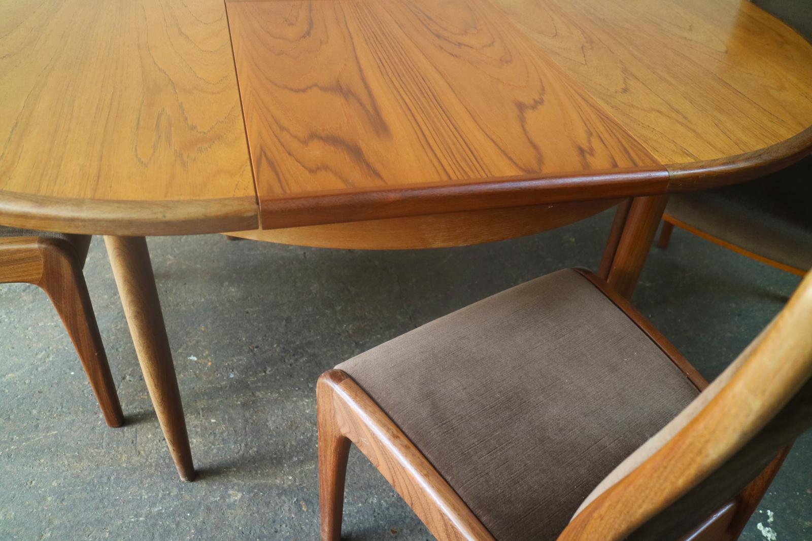 British 1970s Midcentury G Plan Dining Table and Chairs For Sale