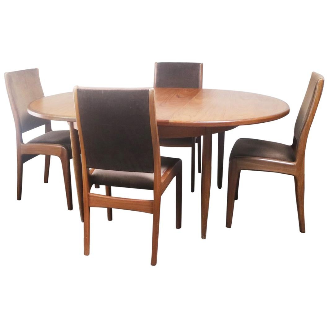 1970s Midcentury G Plan Dining Table and Chairs For Sale