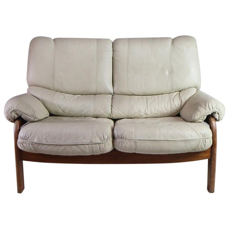 1970s Midcentury German TwoSeat Leather Sofa For Sale at 1stDibs