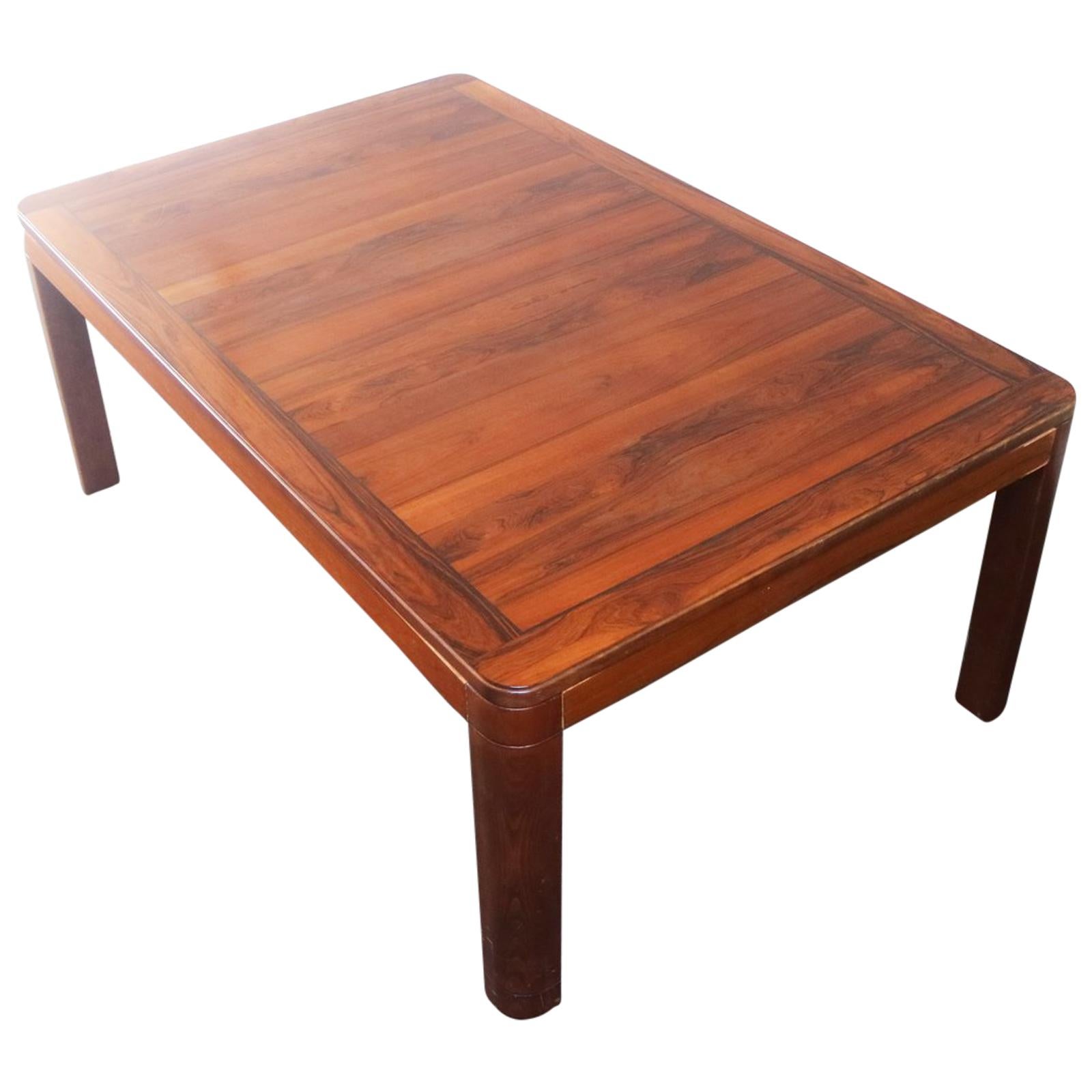 1970s Midcentury Large Danish Rosewood Coffee Table For Sale