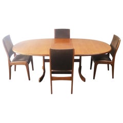 Retro 1970s Midcentury Large Ellipse G Plan Dining Table and Chairs