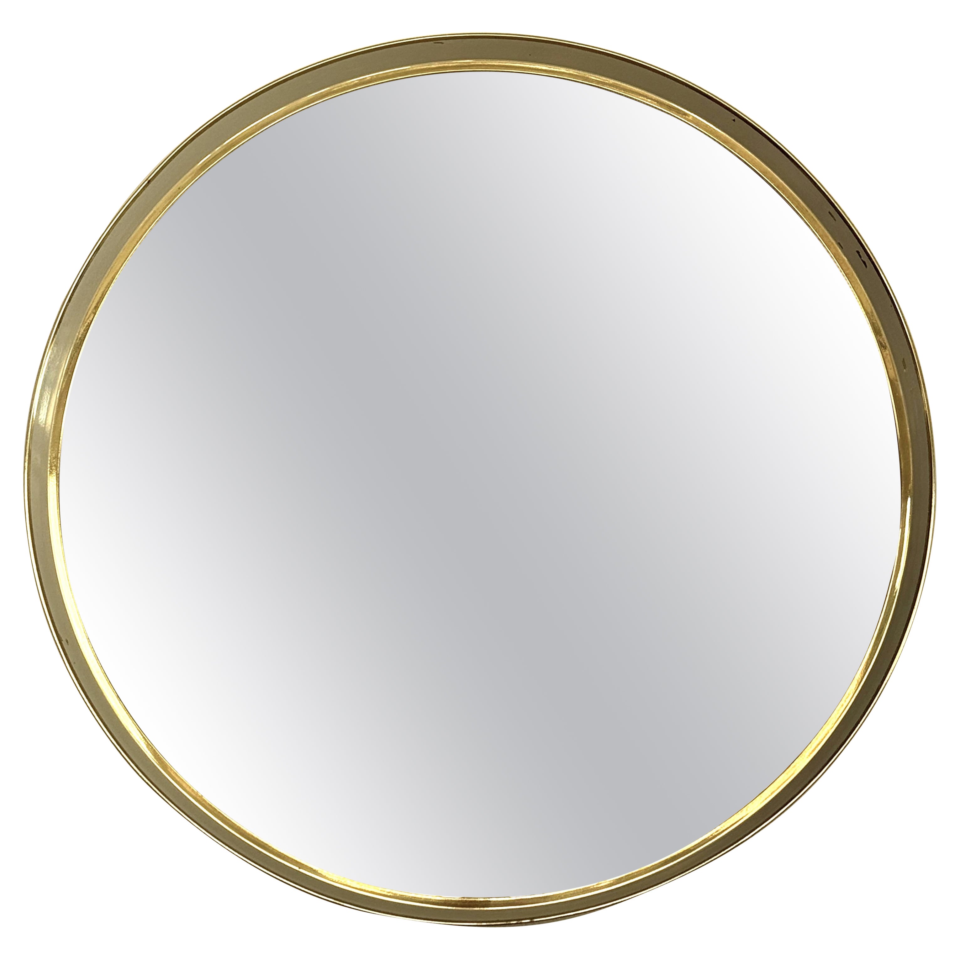 1970s Midcentury Round Wall Mirror by Vereinigte Werkstätten München en venta