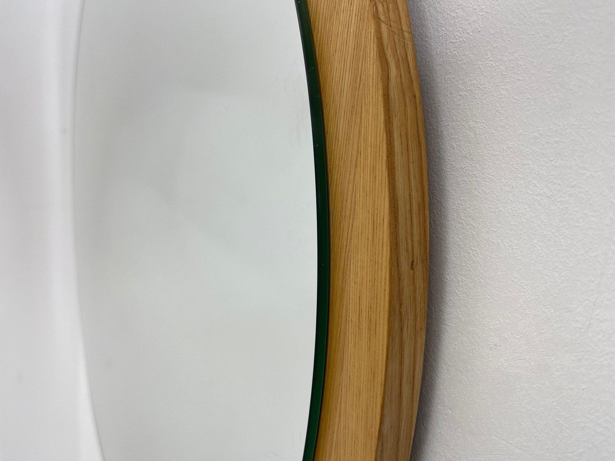 Late 20th Century 1970's Midcentury Round Wall Mirror, Czechoslovakia For Sale