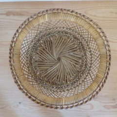 1970s Midcentury Wicker Plant Pot Stand
