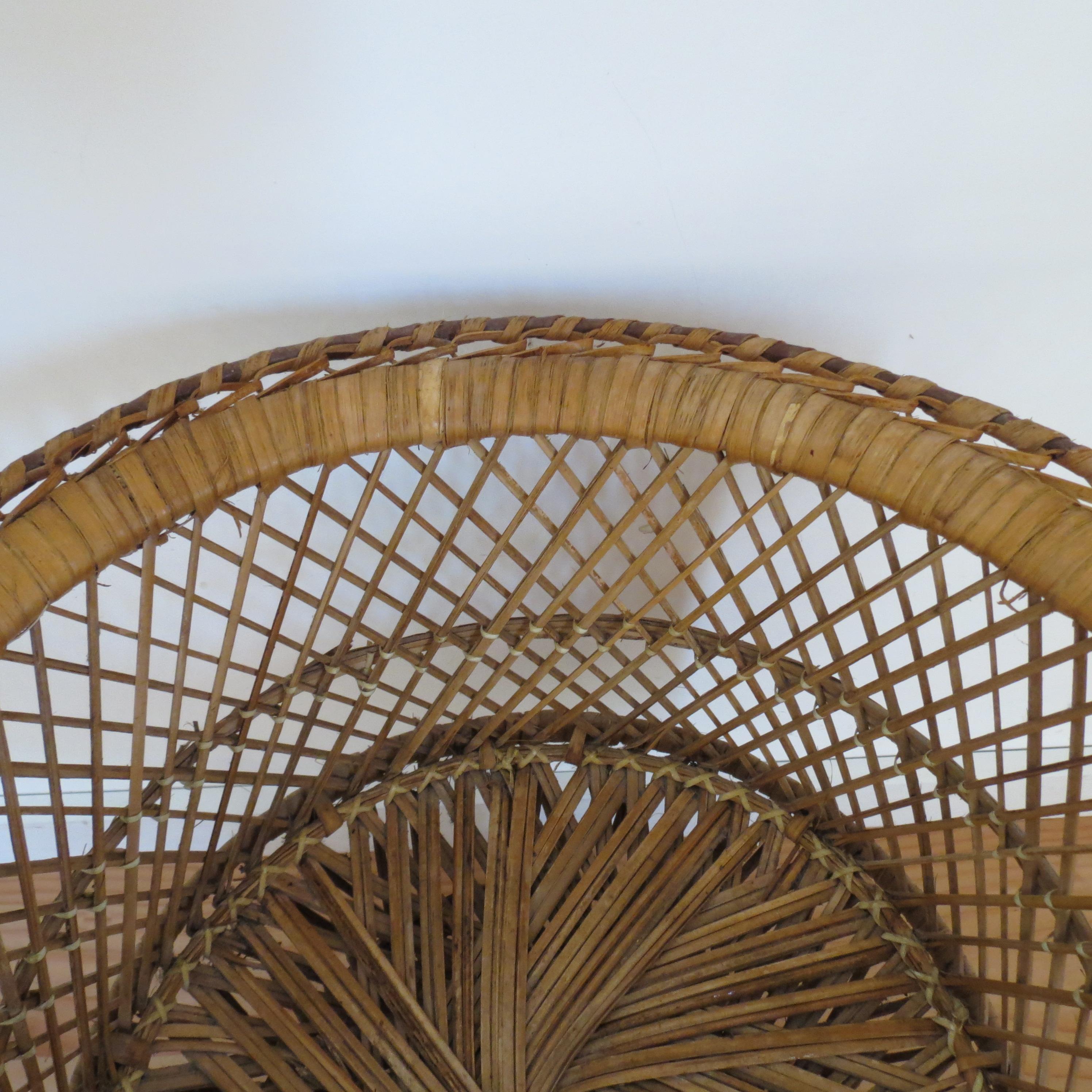 English 1970s Midcentury Wicker Plant Pot Stand