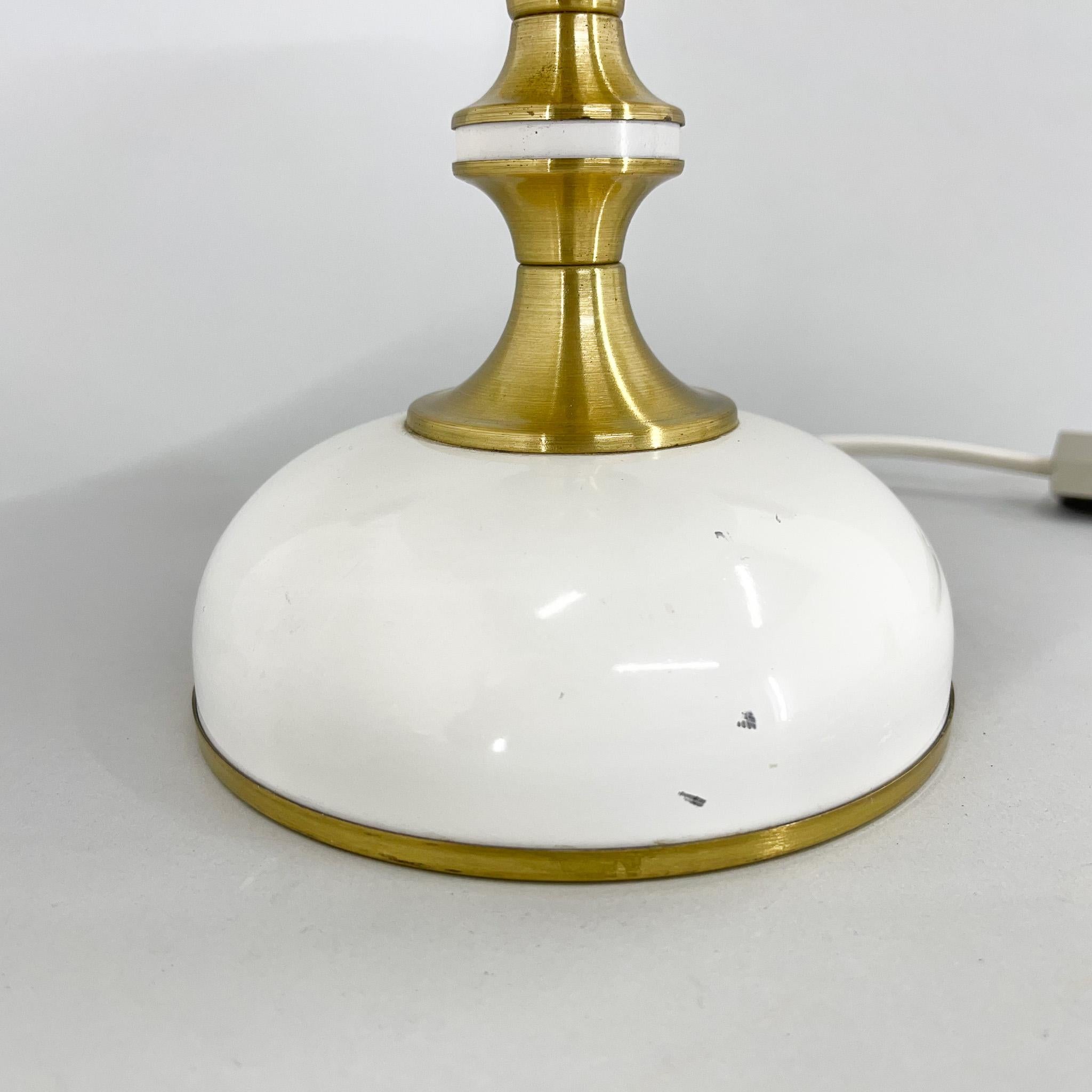 1970s Milk Glass Brass Table Lamp by Napako For Sale 1