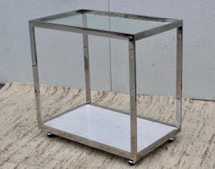 1970's Milo Baughman Attributed Chrome Bar Cart