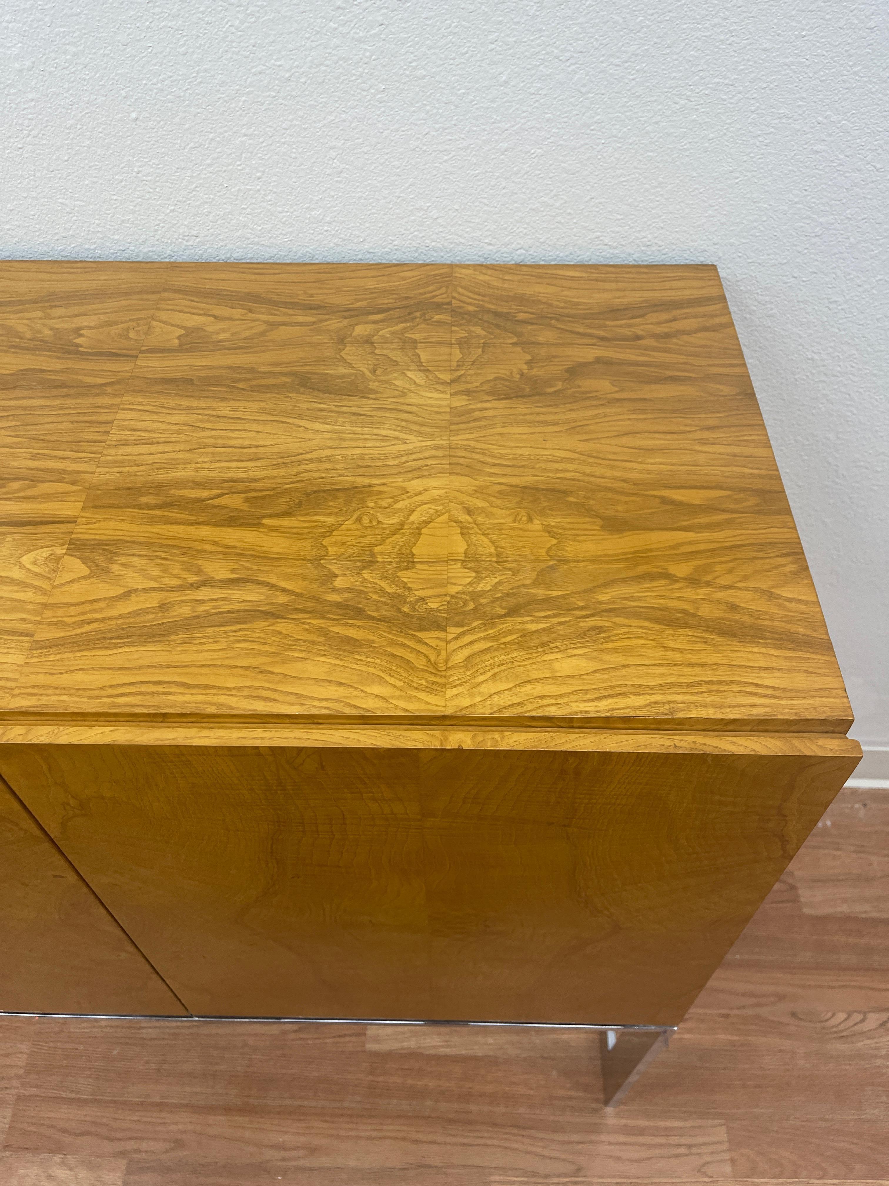 1970’s Milo Baughman Burlwood Credenza 4