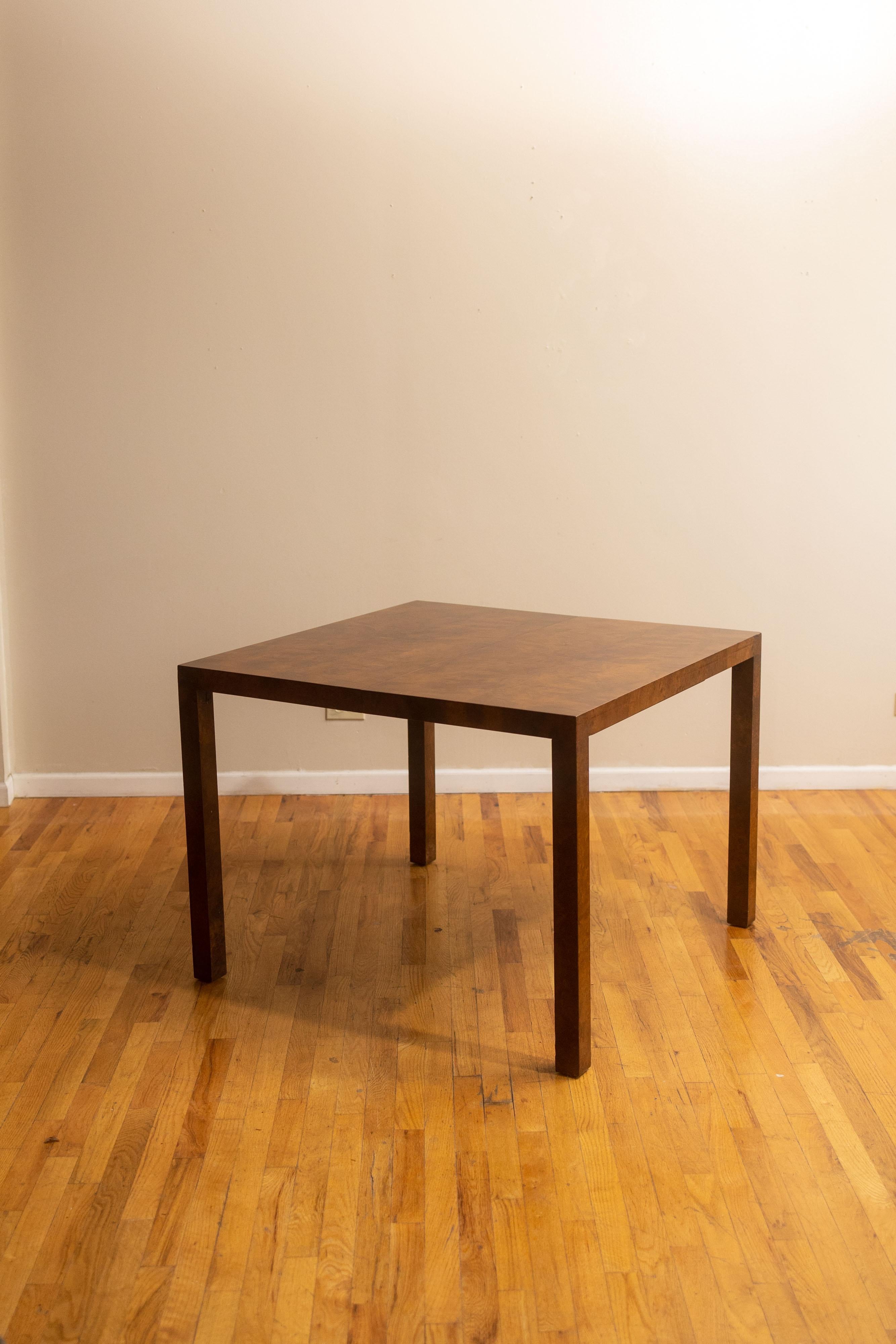 Mid-Century Modern 1970s Milo Baughman Burlwood Extension Dining Table for Directional