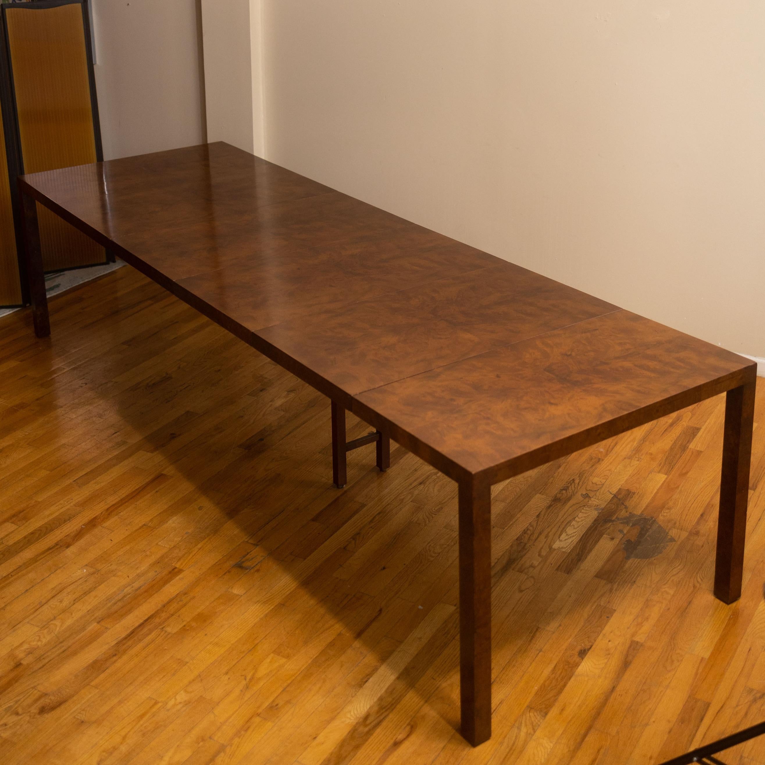 Late 20th Century 1970s Milo Baughman Burlwood Extension Dining Table for Directional