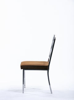 Chinesischer Chippendale-Chrom-Beistellstuhl aus den 1970er Jahren für das Design Institute of America