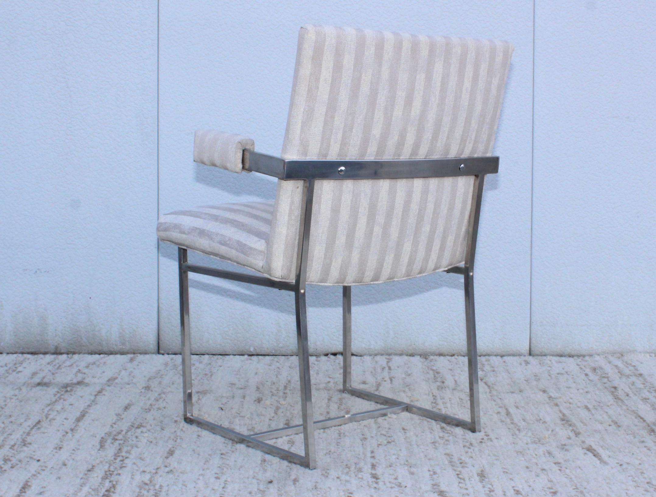 1970's Milo Baughman Chrome Side Chairs 3