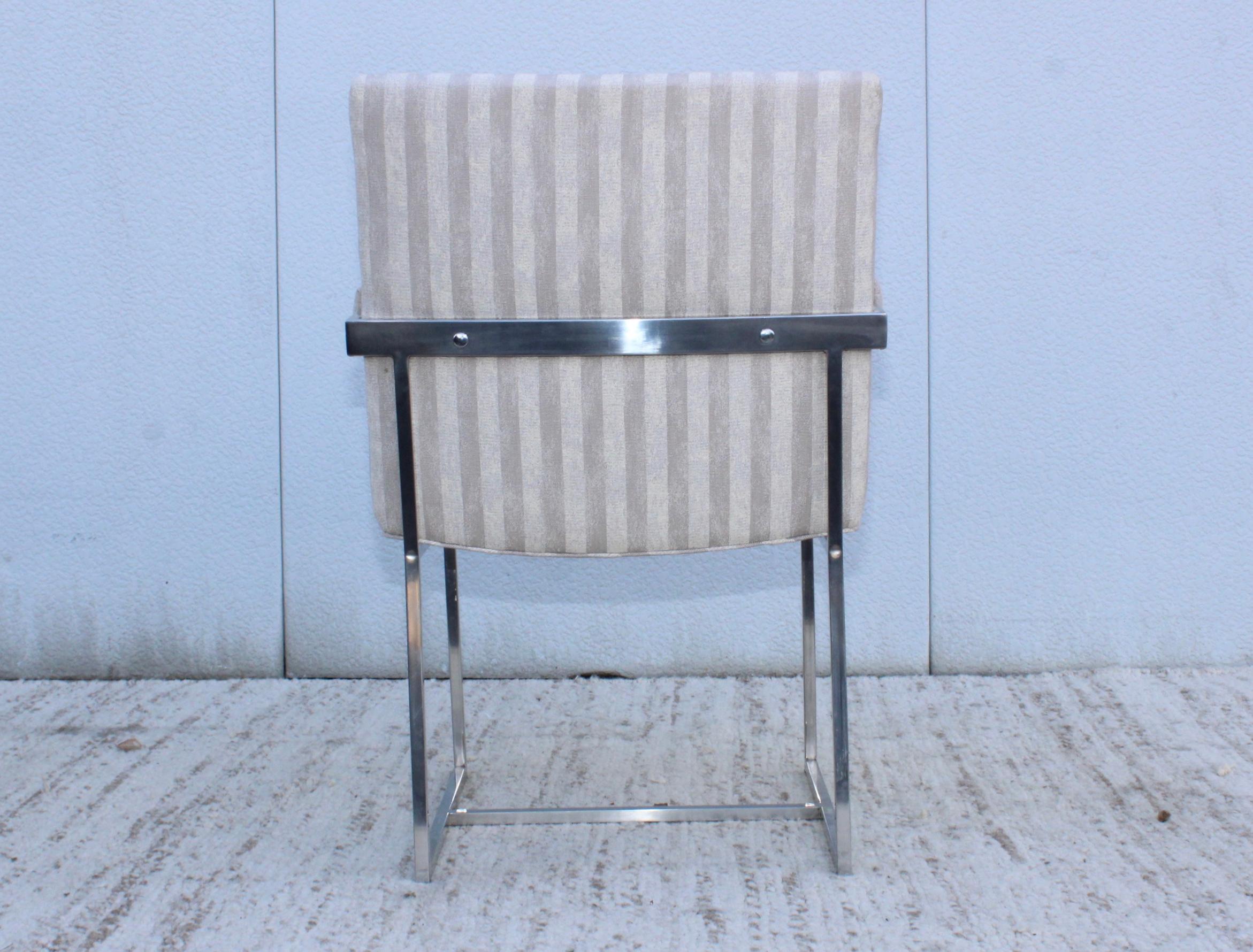 1970's Milo Baughman Chrome Side Chairs 4