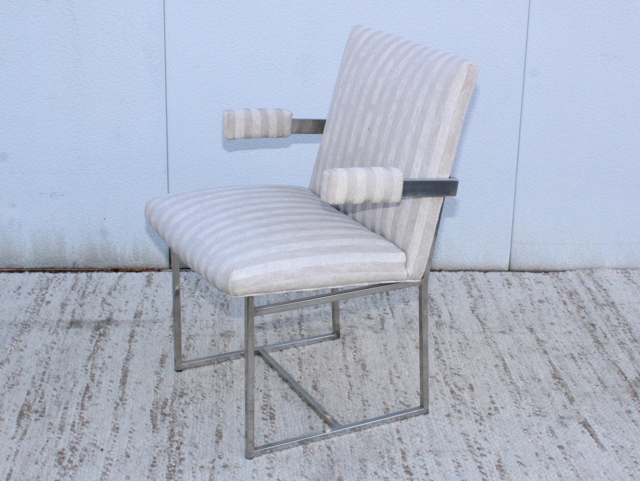 1970's Milo Baughman Chrome Side Chairs 1