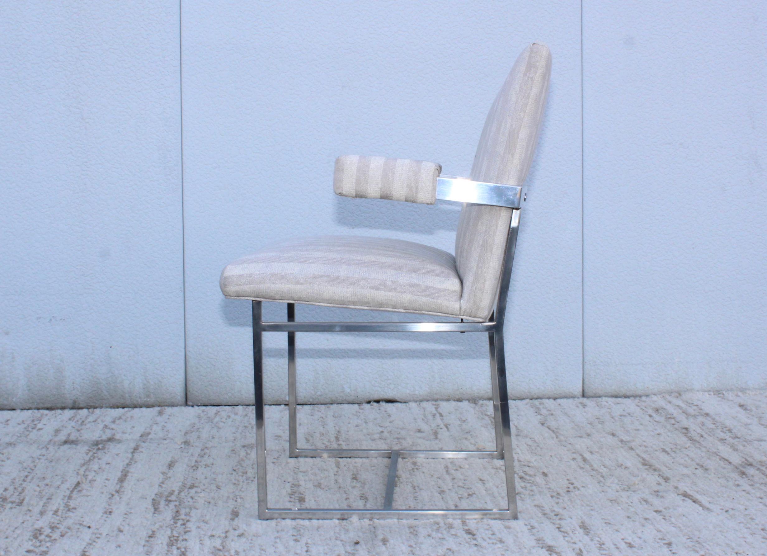 1970's Milo Baughman Chrome Side Chairs 2