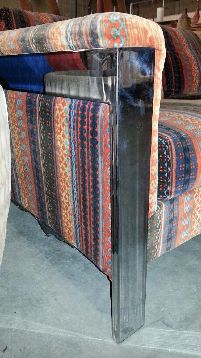 Canapé Selig en acier chromé des années 1970, tapisserie en velours Lenor Larsen en vente 6