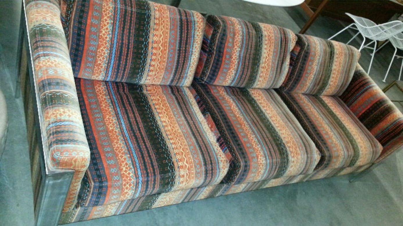 1970s Chromium Steel Selig Sofa Lenor Larsen Velvet Upholstery For Sale 8