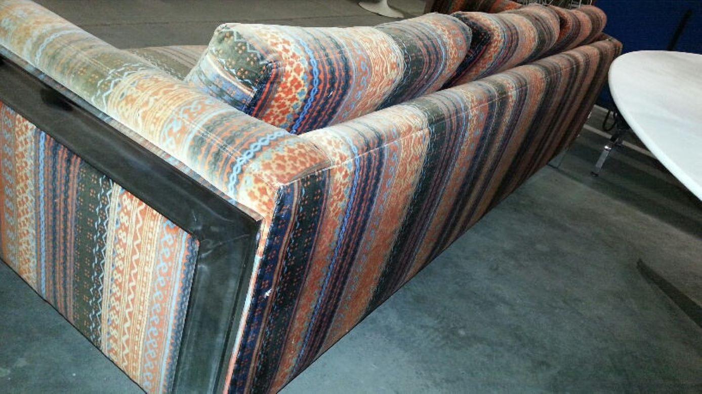 1970s Chromium Steel Selig Sofa Lenor Larsen Velvet Upholstery For Sale 10