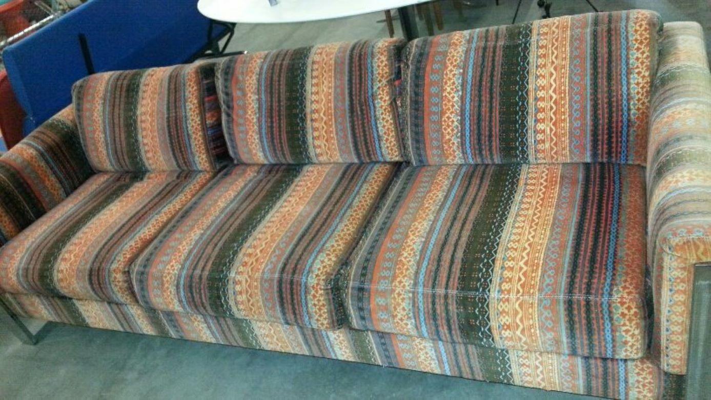 1970s Chromium Steel Selig Sofa Lenor Larsen Velvet Upholstery For Sale 11