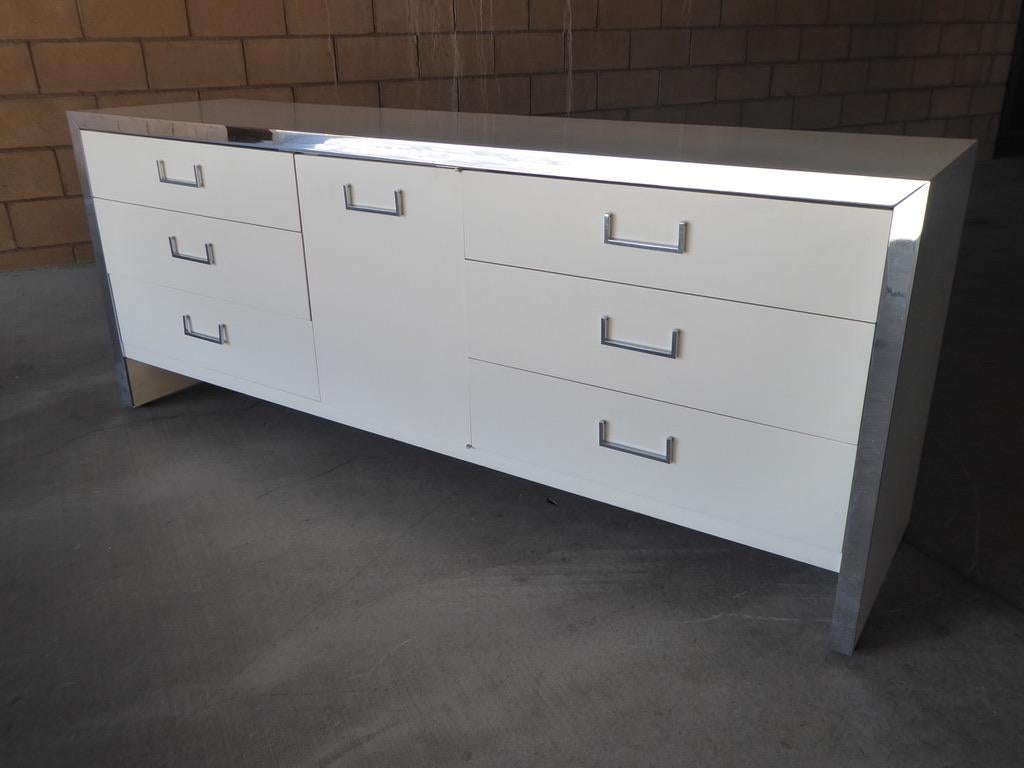 1970s Milo Baughman for John Stuart Credenza with Chrome Plated Accents 4