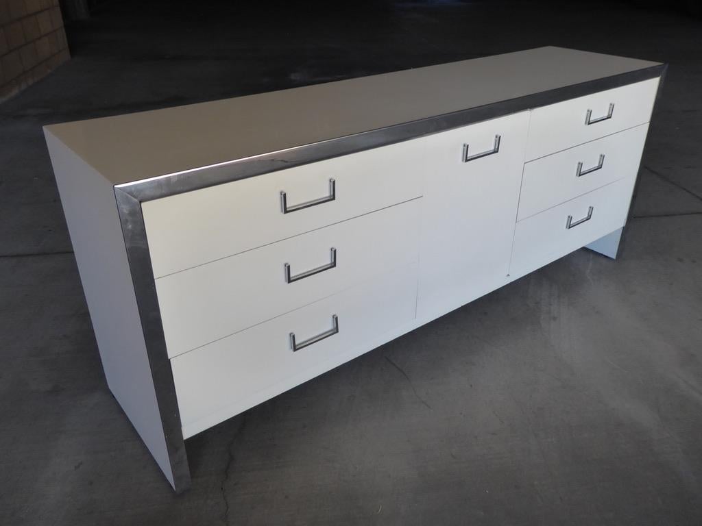 1970s Milo Baughman for John Stuart Credenza with Chrome Plated Accents 5