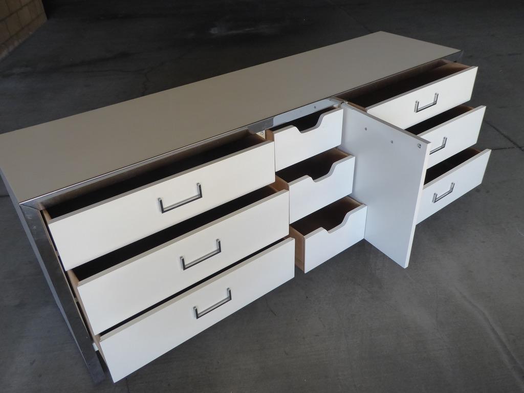1970s Milo Baughman for John Stuart Credenza with Chrome Plated Accents 1
