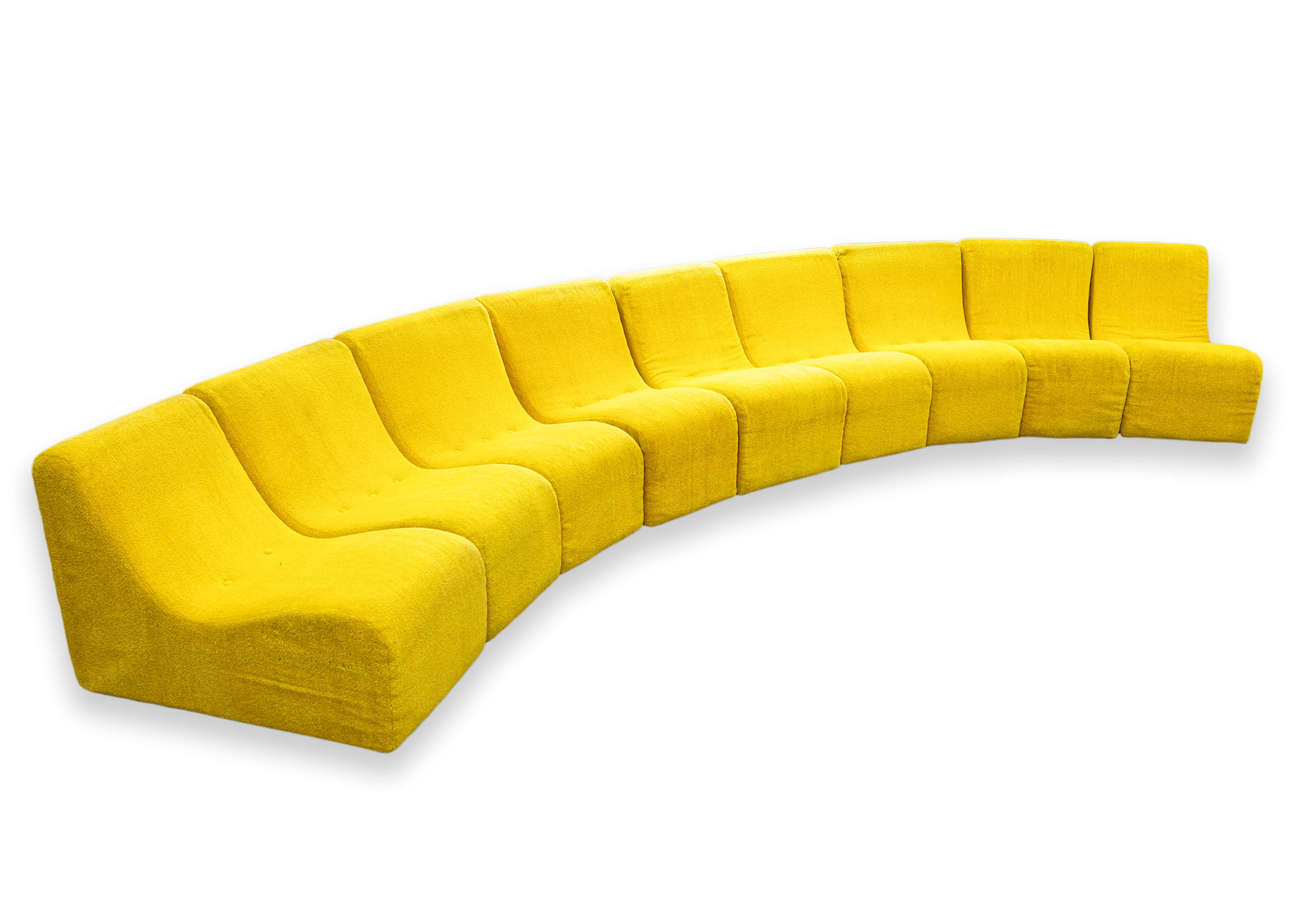 1970s Milo Baughman for Thayer Coggin 9 Piece Modular Yellow Sofa Sectional 6