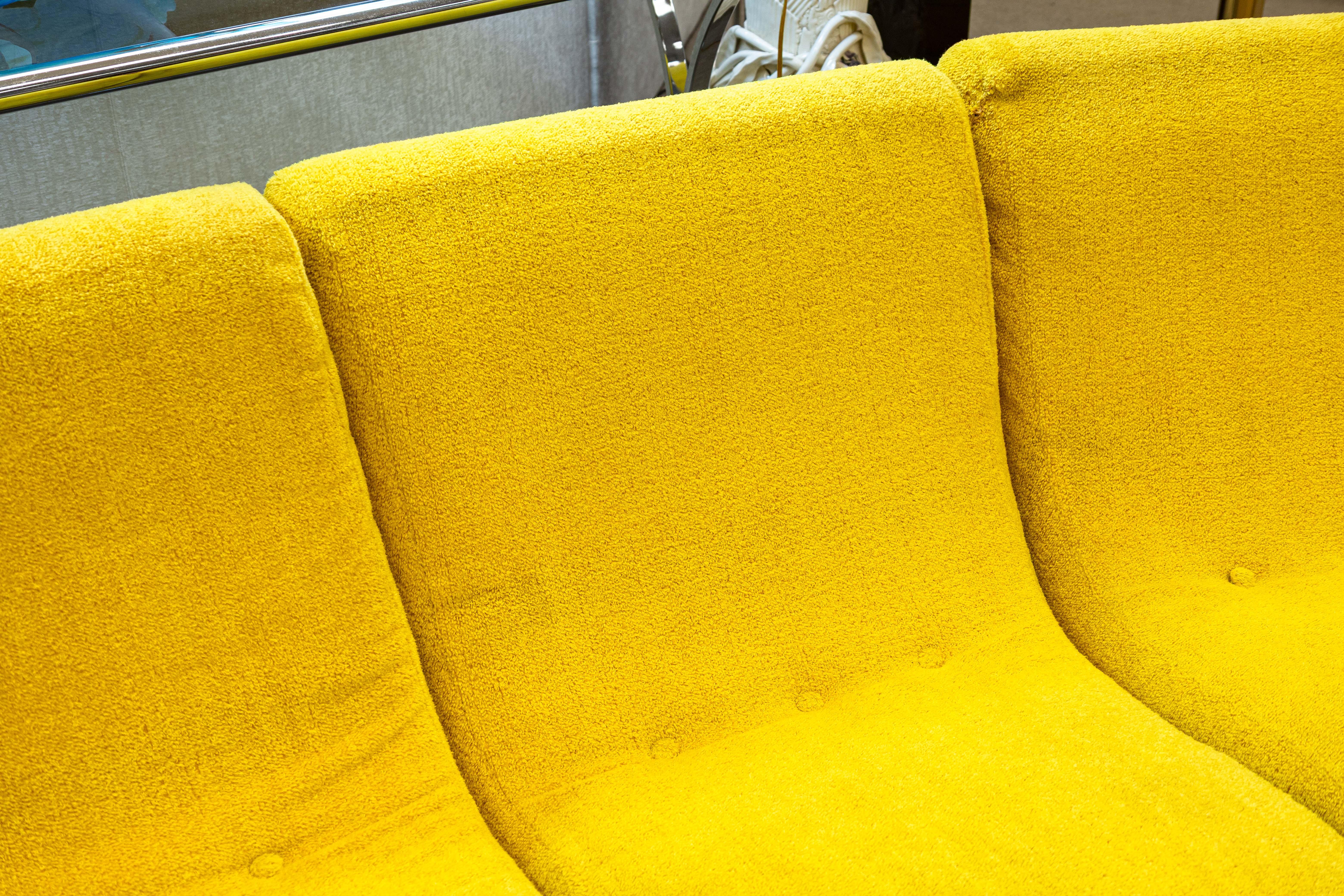Late 20th Century 1970s Milo Baughman for Thayer Coggin 9 Piece Modular Yellow Sofa Sectional