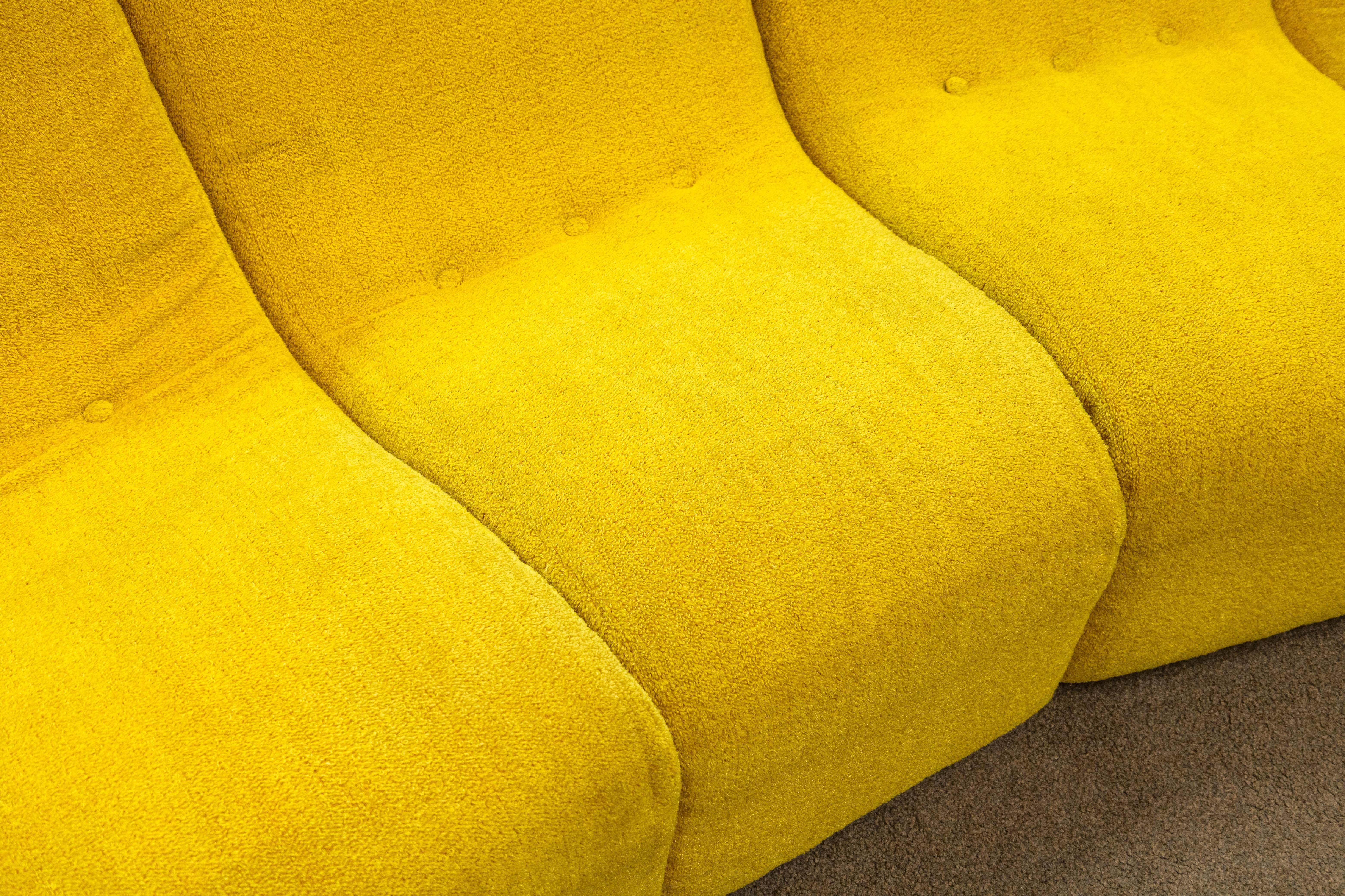 Fabric 1970s Milo Baughman for Thayer Coggin 9 Piece Modular Yellow Sofa Sectional