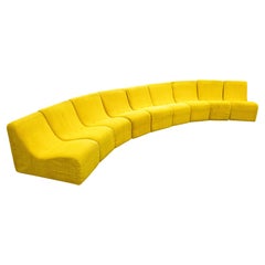 1970s Milo Baughman for Thayer Coggin 9 Piece Modular Yellow Sofa Sectional